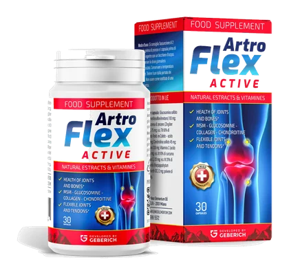 Artroflex Active – étui et flacon de 30 gélules à la glucosamine, chondroïtine, MSM, collagène et vitamine C