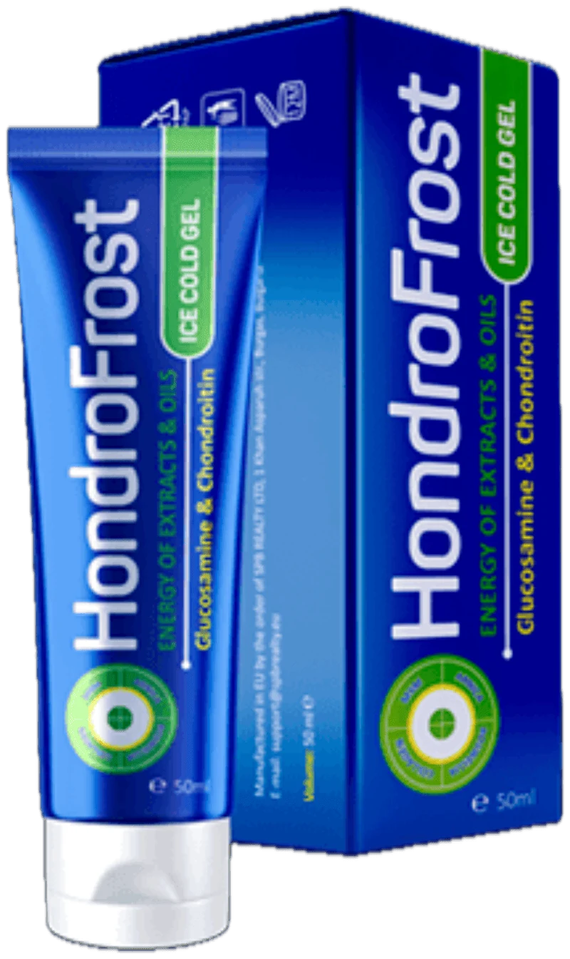 Hondrofrost Ice Cold Gel : tube de 50 ml devant son étui bleu