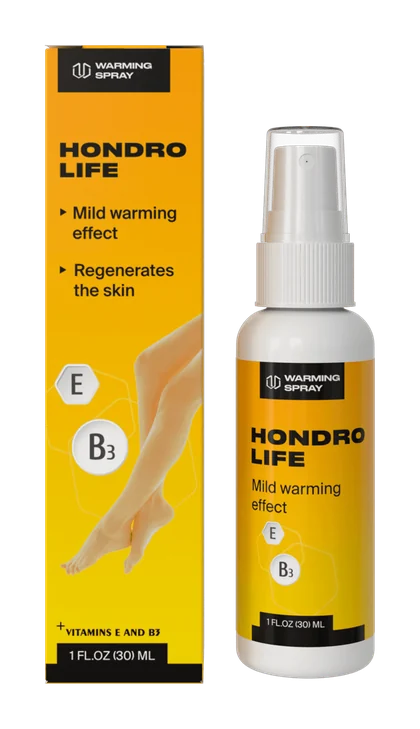 Hondrolife – étui et flacon vaporisateur de 30 ml, spray chauffant pour la peau des zones articulaires